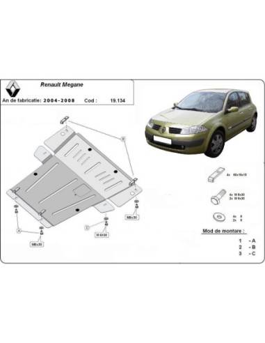 Cubre carter metalico Renault Megane...