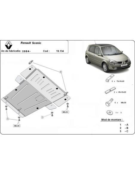 Cubre carter metalico Renault Scenic "19.134" (Desde 2004 hasta 2008)