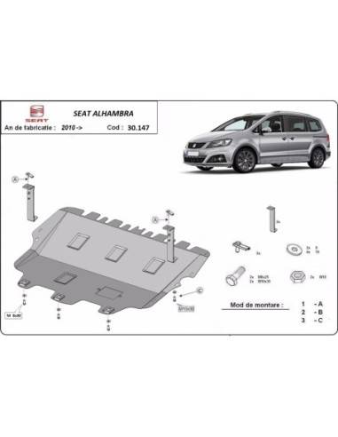 Cubre carter metalico Seat Alhambra...