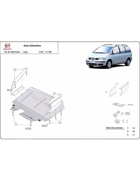 Cubre carter metalico Seat Alhambra "27.186" (Desde 1999 hasta 2010)