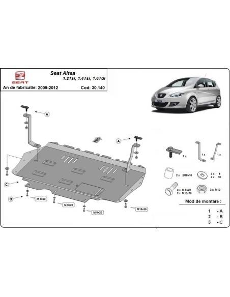 Cubre carter metalico Seat Altea "30.140" (Desde 2010 hasta 2015)