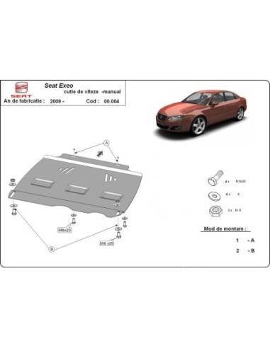 Protección del caja de cambios manuale Seat Exeo "00.004" (Desde 2008 hasta 2013)