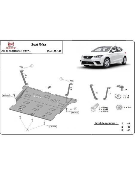 Cubre carter metalico Seat Ibiza "30.149" (Desde 2017 hasta 2022)
