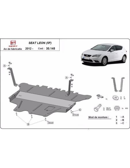 Cubre carter metalico Seat Leon "30.145" (Desde 2012 hasta 2020)