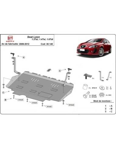 Cubre carter metalico Seat Leon "30.140" (Desde 2010 hasta 2012)