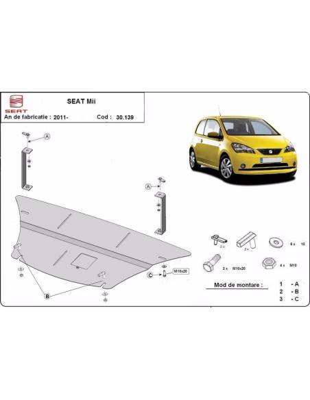Cubre carter metalico Seat Mii "30.139" (Desde 2011 hasta 2022)
