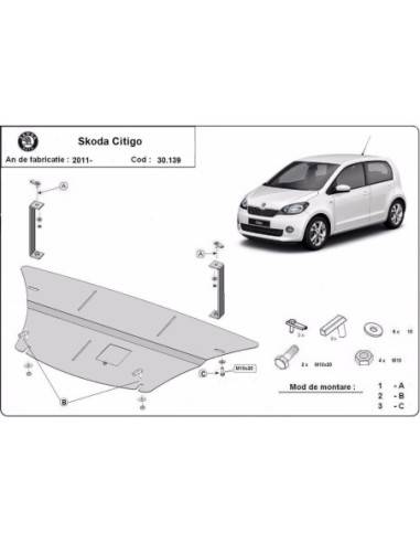 Cubre carter metalico Skoda Citigo...