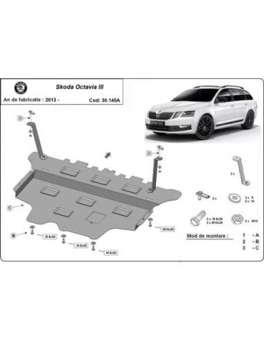 Cubre carter metalico Skoda Octavia 3...