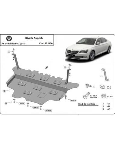 Cubre carter metalico Skoda Superb -...