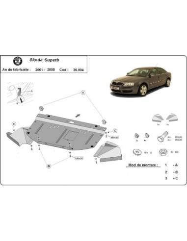 Cubre carter metalico Skoda Superb -...