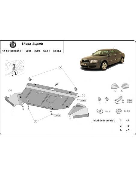Cubre carter metalico Skoda Superb - 1,8 1,9 TDI "30.004" (Desde 2001 hasta 2008)