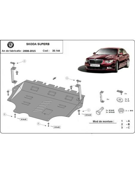 Cubre carter metalico Skoda Superb "30.144" (Desde 2008 hasta 2015)