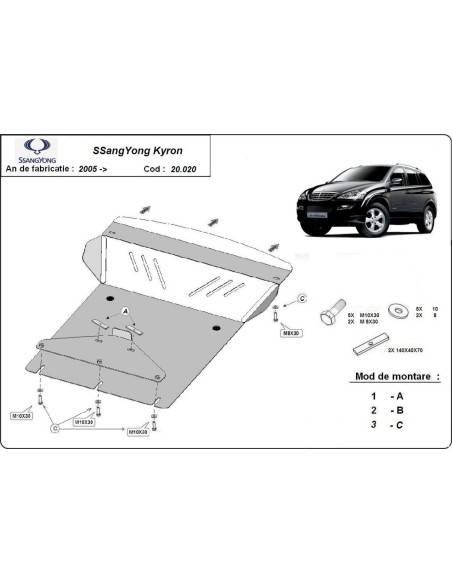 Cubre cárter metálico Ssangyong Kyron (2005-2014) a medida