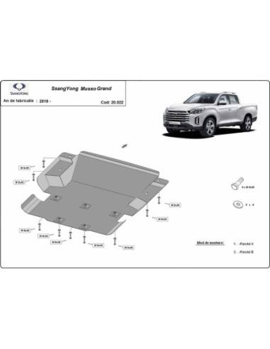 Cubre carter metalico Ssangyong Musso...