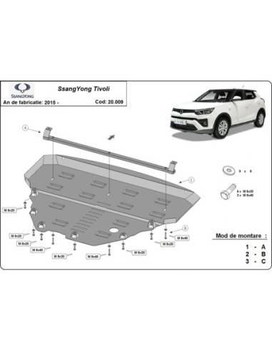 Cubre carter metalico SsangYong...