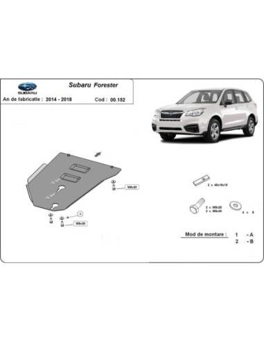 Protección del caja de cambios Subaru Forester 4 "00.152" (Desde 2014 hasta 2018)