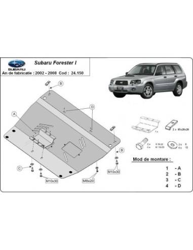 Cubre carter metalico Subaru Forester 2 "24.150" (Desde 2002 hasta 2008)