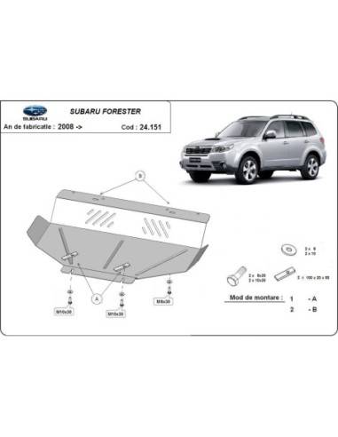 Cubre carter metalico Subaru Forester 3 "24.151" (Desde 2008 hasta 2013)