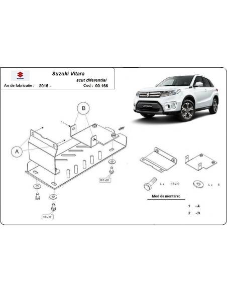 Protección del diferencial trasero Suzuki Vitara "00.166" (Desde 2015 hasta 2022)