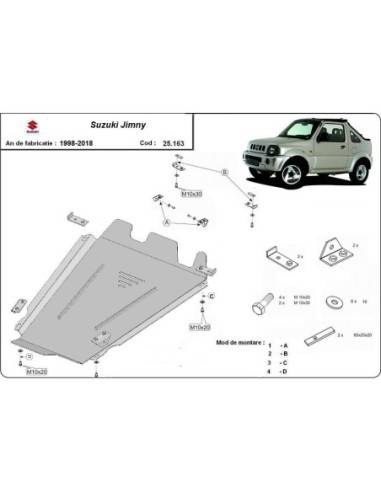 Protección del caja de transferencia Suzuki Jimny "25.163" (Desde 2003 hasta 2018)