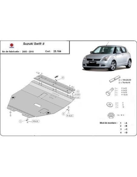 Cubre carter metalico Suzuki Swift 2 "25.164" (Desde 2005 hasta 2010)