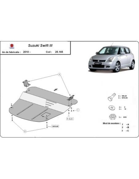 Cubre carter metalico Suzuki Swift 3 "25.165" (Desde 2010 hasta 2017)