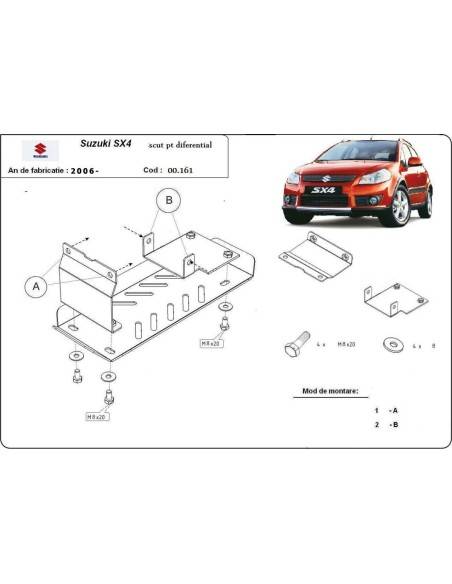 Protección del diferencial Suzuki SX 4 "00.161" (Desde 2006 hasta 2013)