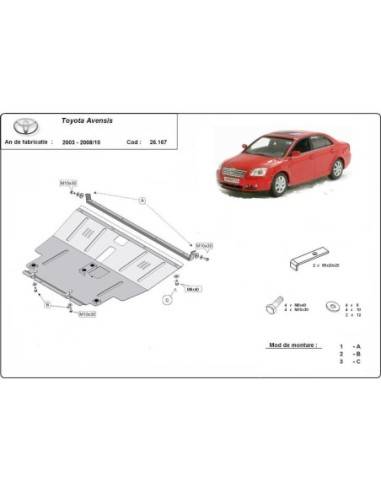 Cubre carter metalico Toyota Avensis...
