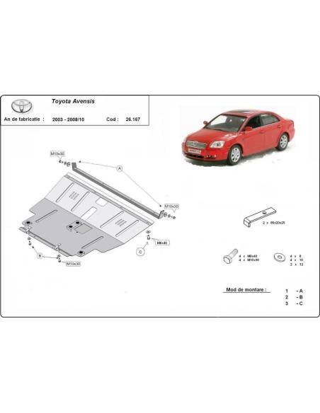 Cubre carter metalico Toyota Avensis "26.167" (Desde 2003 hasta 2008)