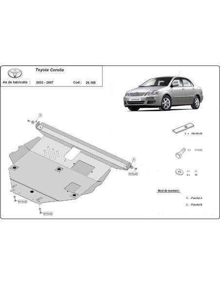 Cubre cárter metálico Toyota Corolla -E120/E130 (2002-2007) a medida