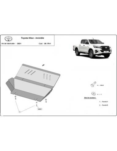 Protección aluminio del radiador Toyota Hilux Invincible "26.1791ALU" (Desde 2021 hasta 2022)