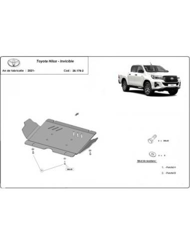 Cubre carter aluminio Toyota Hilux Invincible "26.1792ALU" (Desde 2021 hasta 2022)