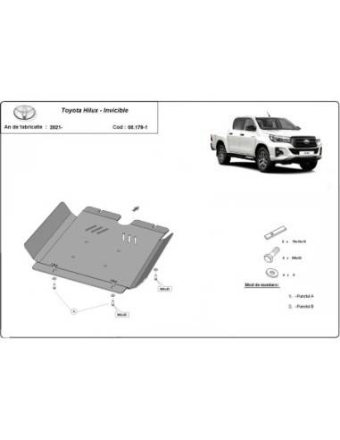 Protección aluminio del caja de cambios Toyota Hilux Invincible "00.1791ALU" (Desde 2021 hasta 2022)