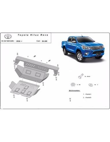 Cubre carter metalico Toyota Hilux Revo "26.180" (Desde 2016 hasta 2022)