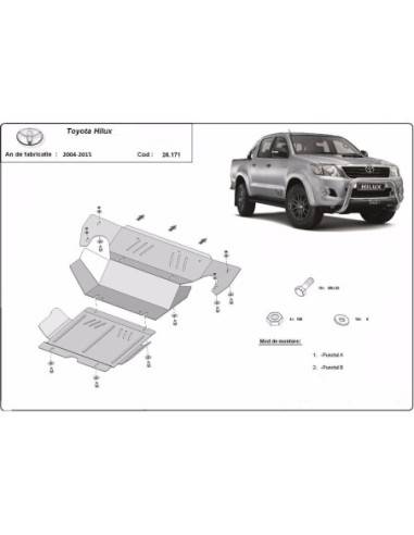 Cubre carter metalico Toyota Hilux "26.171" (Desde 2004 hasta 2015)