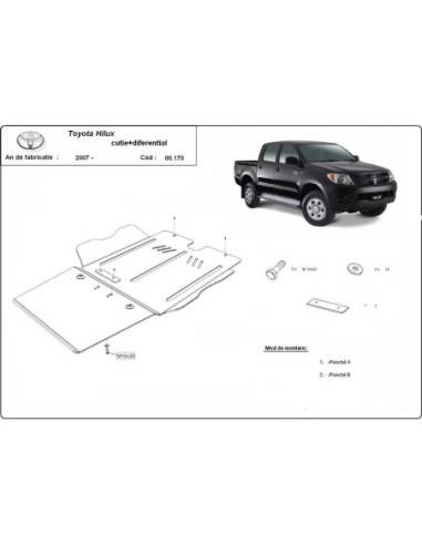Protección de caja de cambios y diferencial Toyota Hilux "00.170" (Desde 2004 hasta 2015)