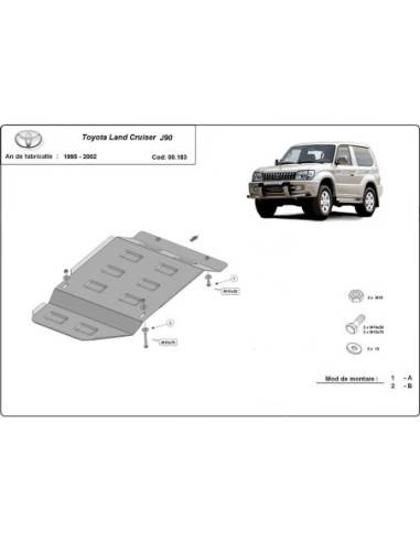 Protección del caja de cambios Toyota Land Cruiser J90 - solo para SWB "00.183" (Desde 1995 hasta 2002)
