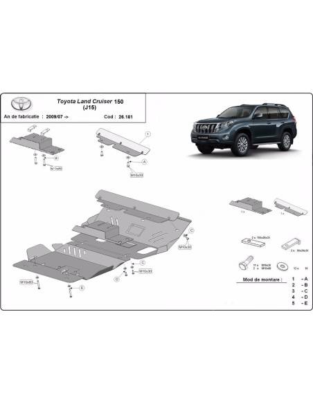 Cubre carter metalico Toyota Land Cruiser 150 "26.181" (Desde 2009 hasta 2022)