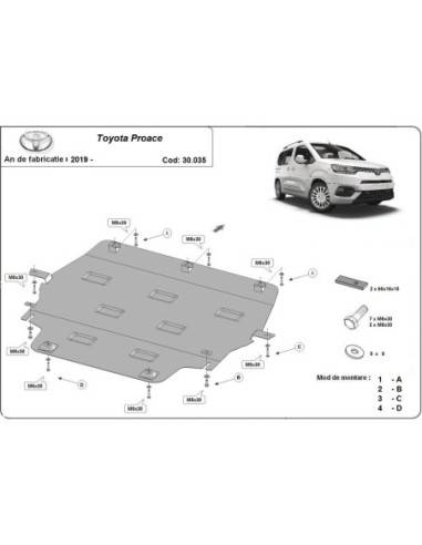 Cubre carter metalico Toyota Proace "30.035" (Desde 2019 hasta 2022)