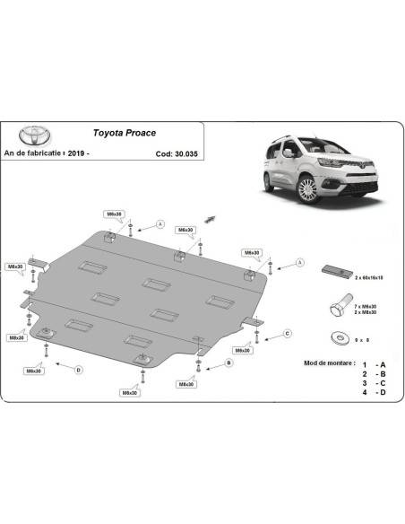 Cubre cárter metálico Toyota Proace (2019-2022) a medida