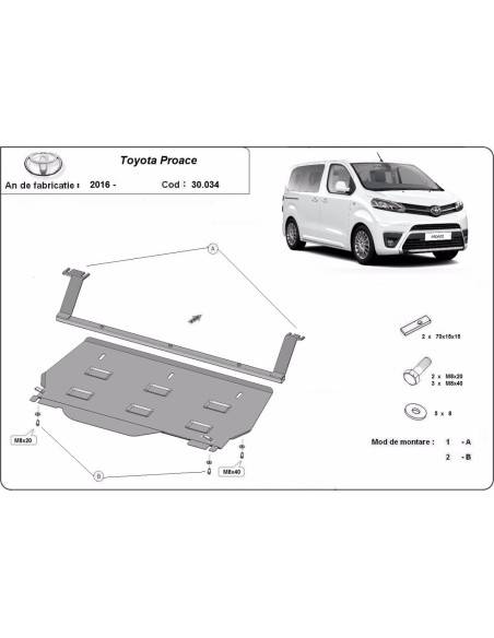 Cubre carter metalico Toyota Proace Furgoneta "30.034" (Desde 2016 hasta 2019)