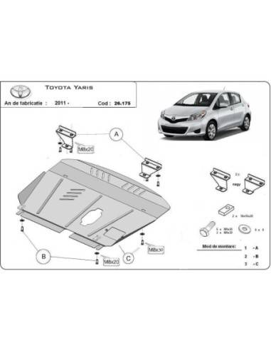 Cubre carter metalico Toyota Yaris...