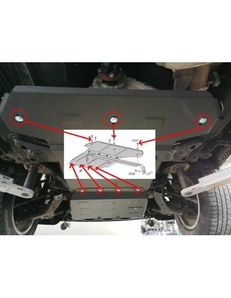 Protección de caja de cambios y diferencial Volkswagen Amarok "00.300" (Desde 2010 hasta 2022)