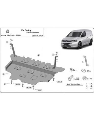 Cubre carter metalico VW Caddy- caja de cambios automática "30.145a" (Desde 2020 hasta 2022)