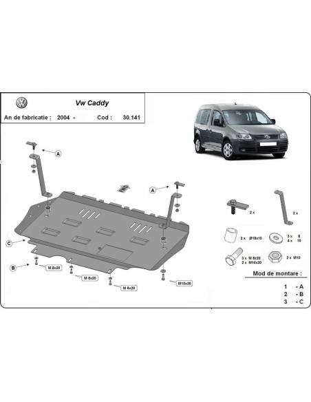 Cubre carter metalico VW Caddy "30.141" (Desde 2003 hasta 2012)