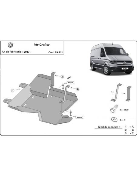 Protección del depósito de AdBlue Volkswagen Crafter "99.311" (Desde 2017 hasta 2020)