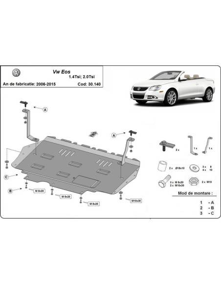 Cubre carter metalico Volkswagen Eos "30.140" (Desde 2006 hasta 2015)
