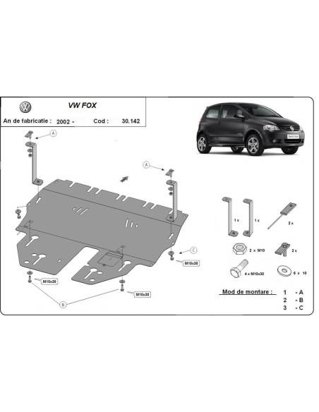 Cubre carter metalico VW Fox "30.142" (Desde 2002 hasta 2017)