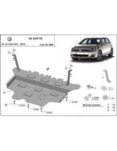 Cubre carter metalico VW Golf 7 - caja de cambios automática "30.145A" (Desde 2012 hasta 2022)