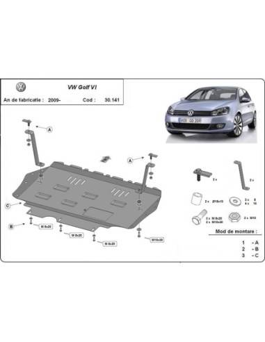 Cubre carter metalico VW Golf 6...